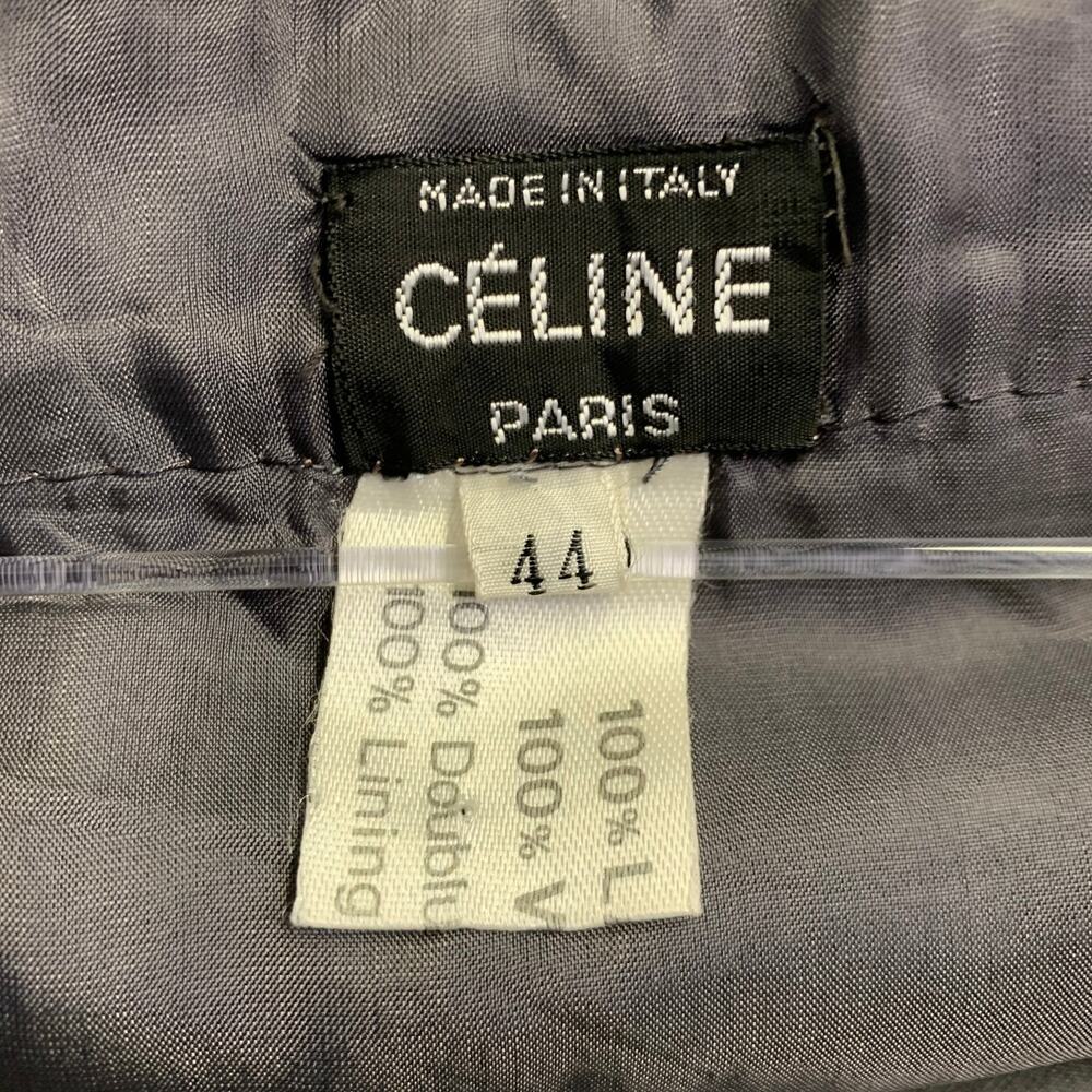 CELINE Size 8 Grey Wool Heather Pleated Pencil Midi Skirt - Picture 4 of 5